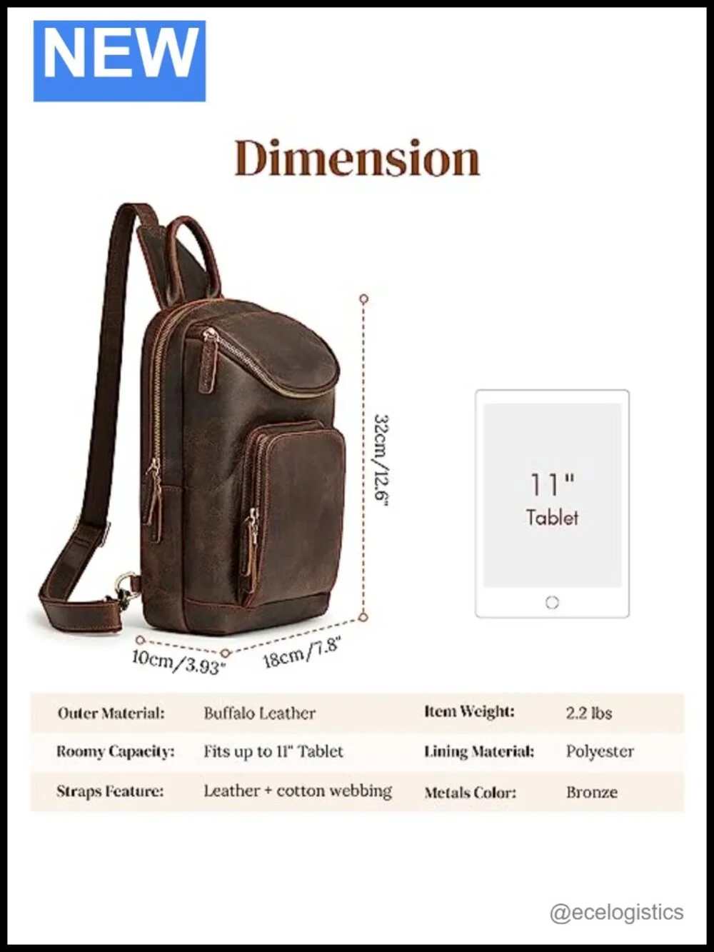 Genuine Leather Convertible Tote Sling Backpack Crossbody Purse